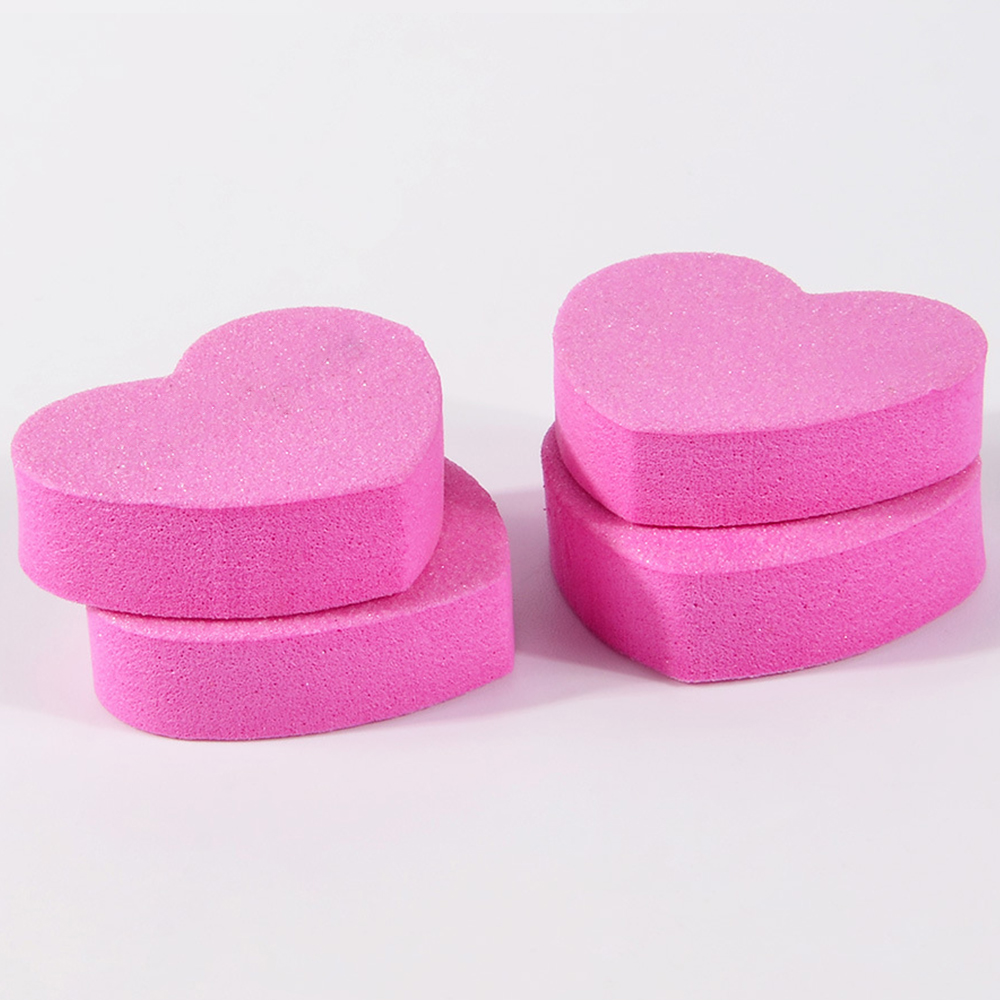 Color: Silver - 1pc/5pcs/10pcs Heart Sponge Nail Files Blocks 180/240 Double-sided Polishing Sanding Buffer Washable Sandpaper Manicure Tools