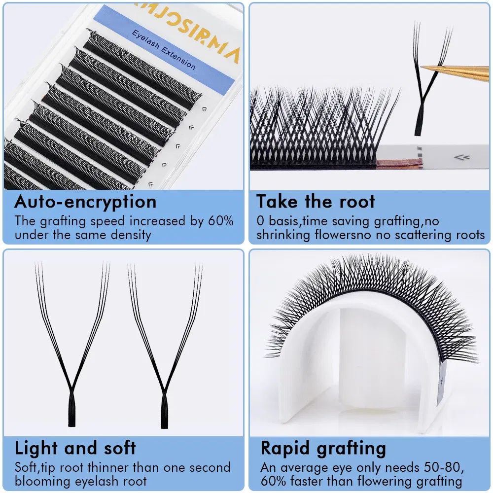 Curl: C, Length: 11mm - ANJOSIRMA YY Shaped Eyelash Extension, 3 Split Tips, Soft BASF Lash, Hand Made Curl, High Quality, 3D,0.07 makeup eyelashes