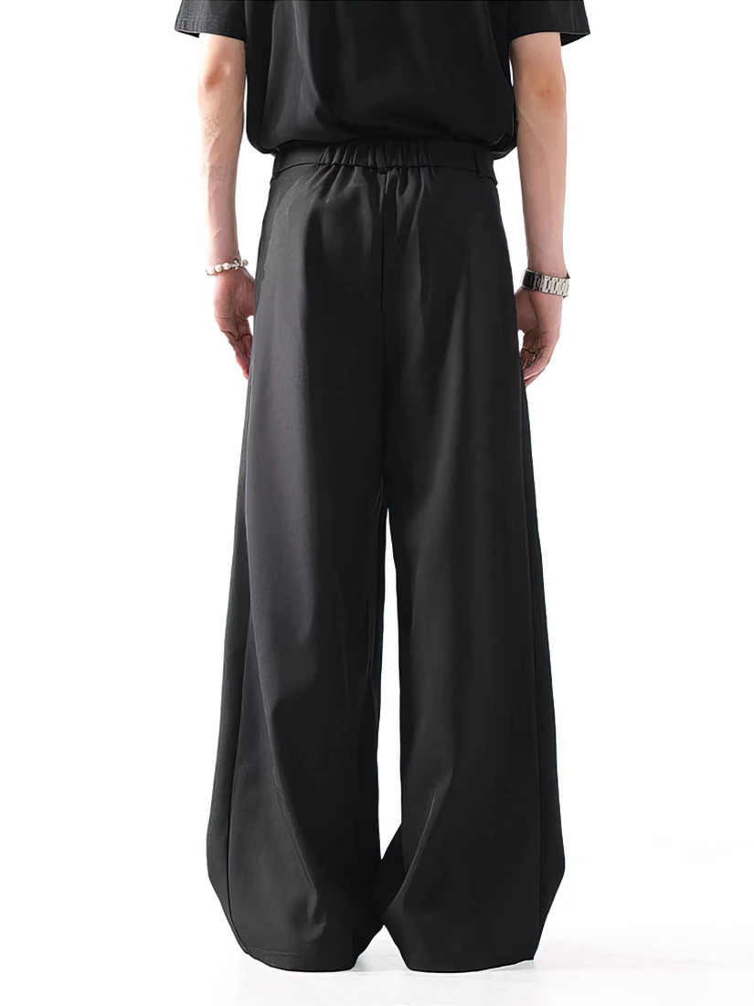 Color: black, Size: L - Black Baggy Pants Men Casual Wide leg Work wear Straight Trousers Male Luxury Drape Loose Cool Cargo Pants
