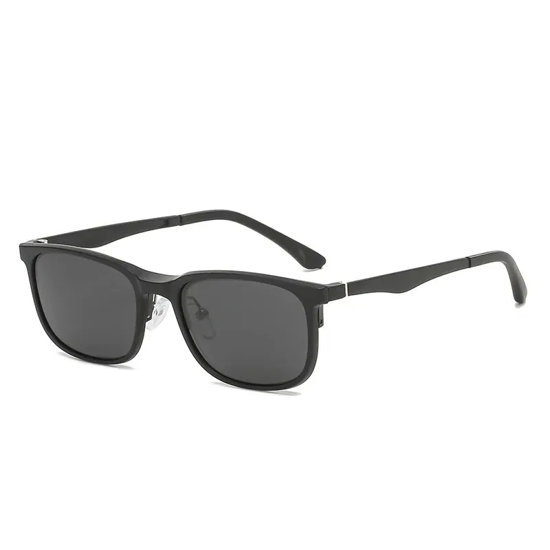 Lenses Color: Clear, Ships From: CHINA, Frame Color: WHITE - 6 In 1 Magnetic Clip Sunglasses And Prescription Glasses Frame Men Women Polarized or Night Vision Lenses PC or TR90 Frame 2333