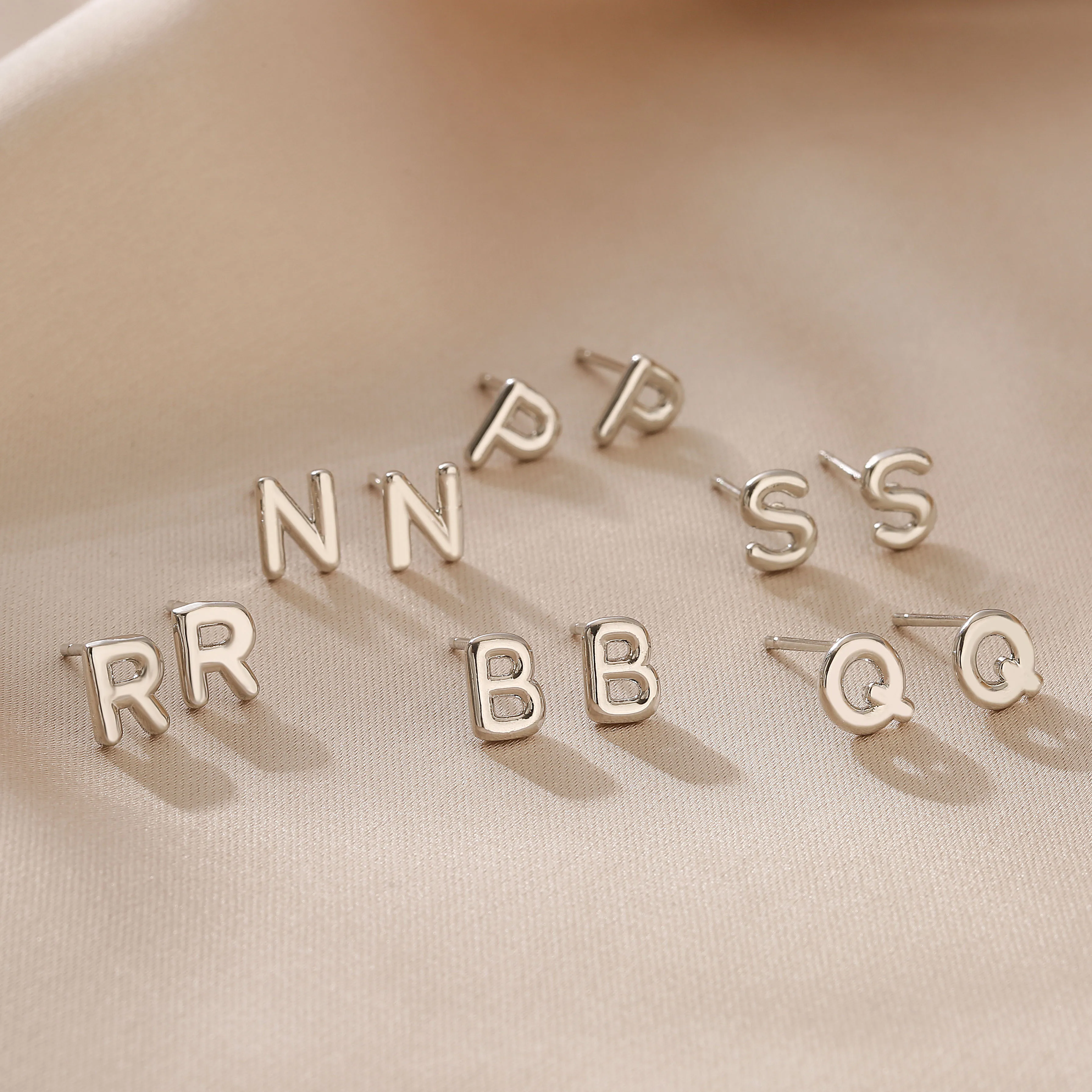 Metal Color: Light Yellow Gold Color, Ships From: CHINA, Main Stone Color: Red - HECHENG,Initial Letter Earring For Women Men  A-Z 26 Letters Stud Earrings,Brass 18K Plated ear stud Jewelry