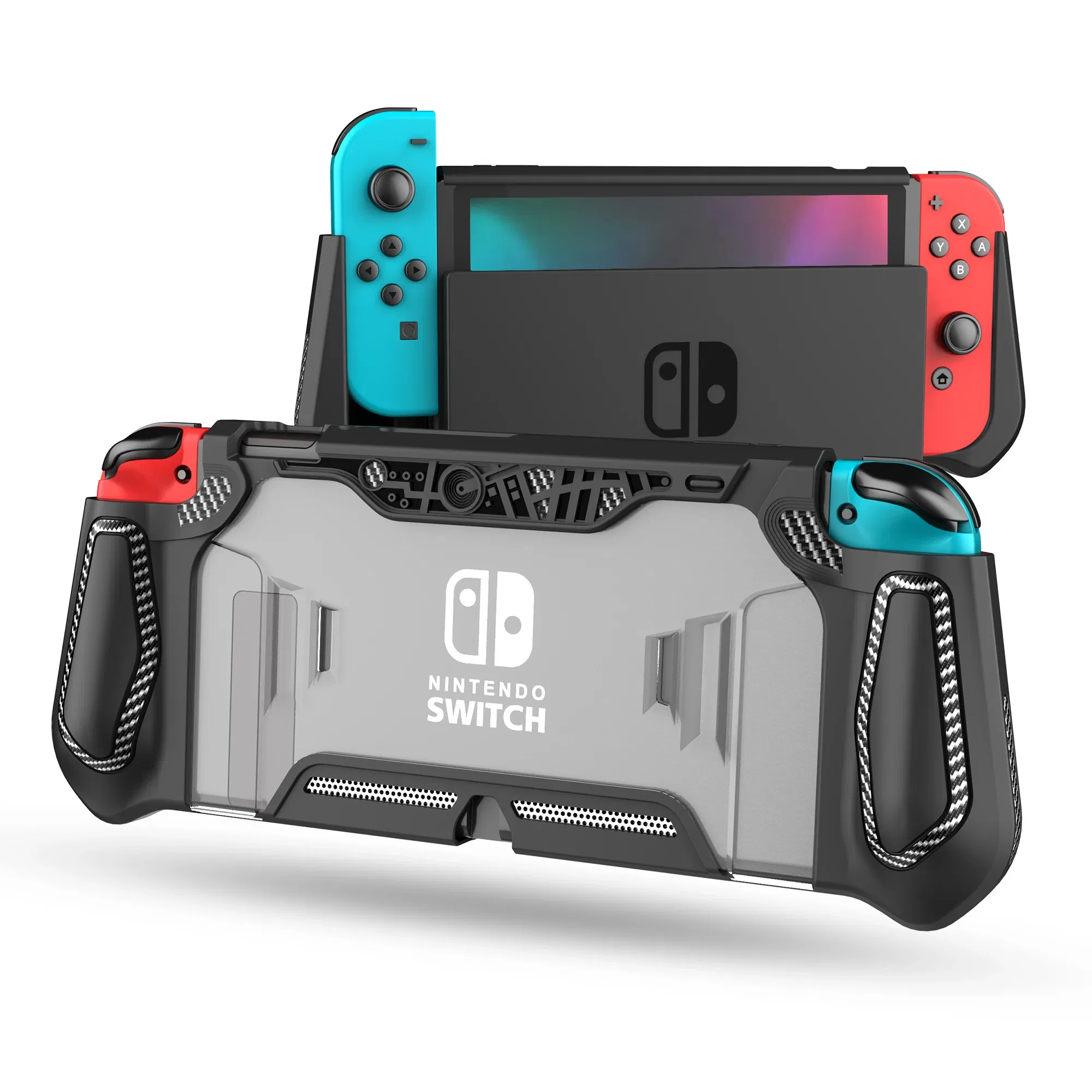 Color: Clear - For Nintendo Switch Case Dockable Case Compatible with Console & Joy-Con Controller nintendos switch TPU Grip Protective Cover