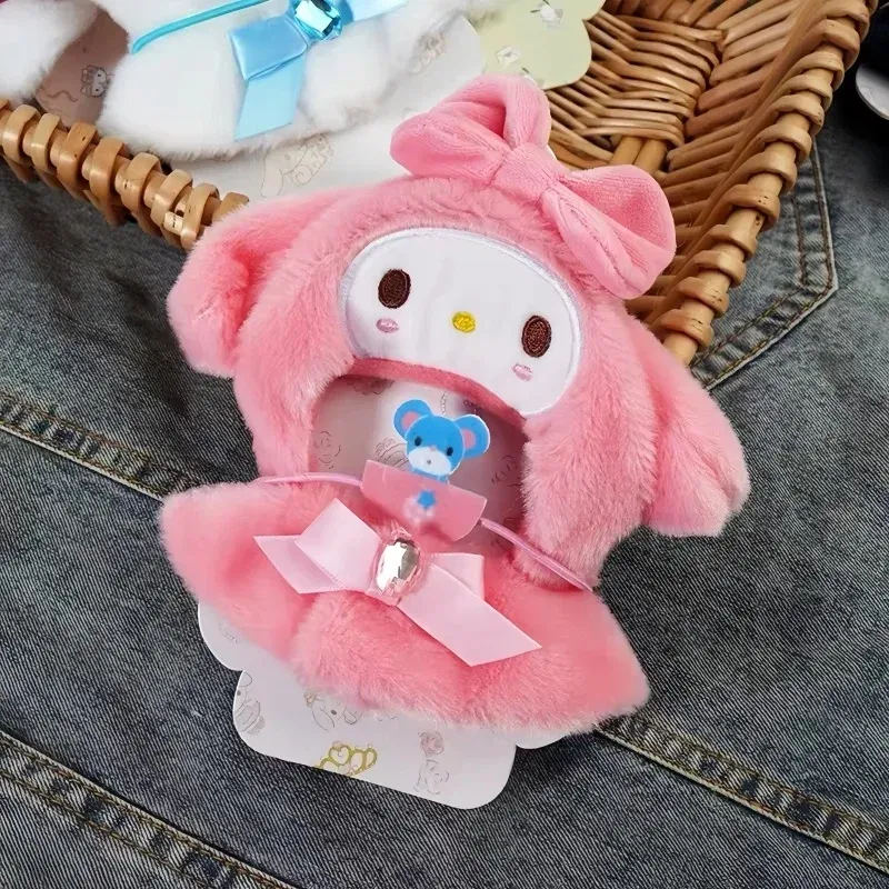 Color: COLOR - Labubu Sanrio Cape Skirt Suit Sitting Party Hello Kitty Kuromi Clothes Monsters Vinyl Labubu Outfit Clothing Hat Accessory Gift