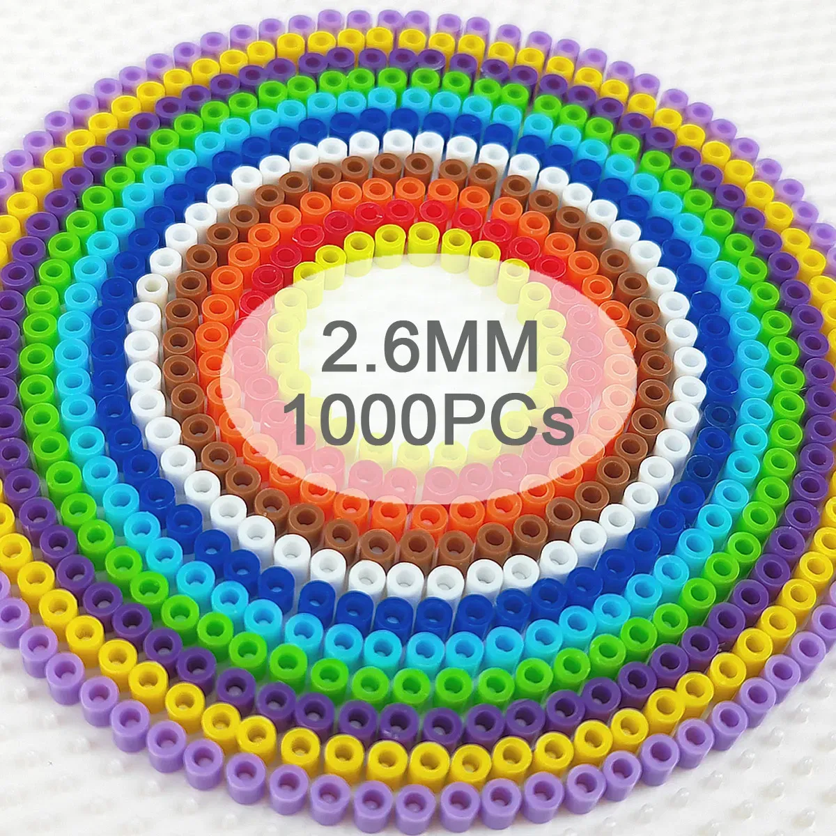 Color: GRAY - 2.6mm Mini Beads 1000PCS Fuse Beads for Kids Gift Hama Beads Diy Puzzles Iron Beads High Quality