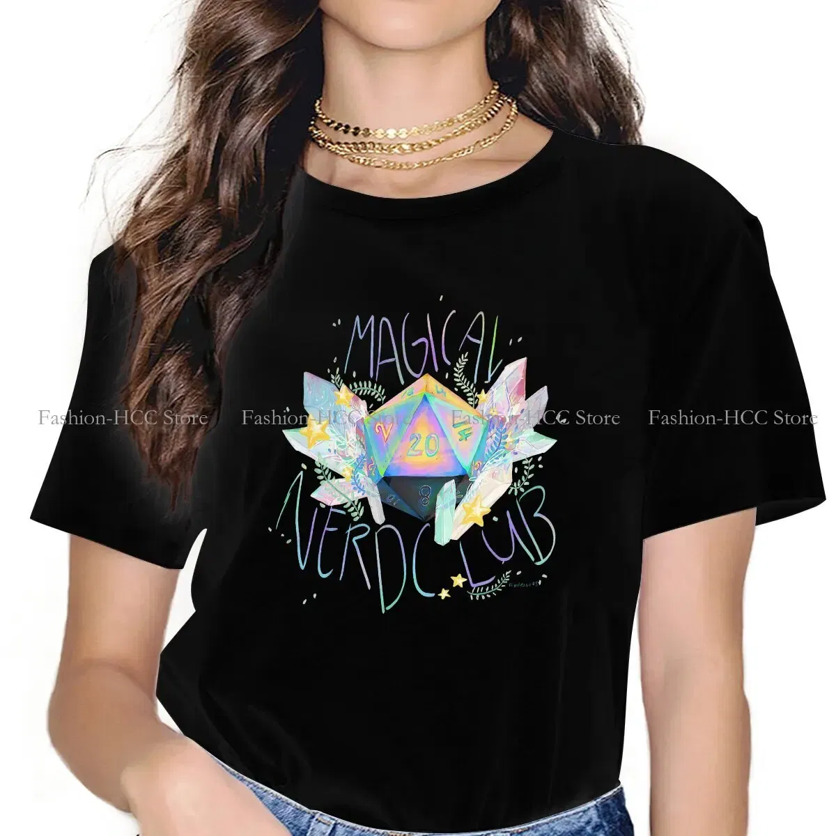Color: WHITE, Size: XL - Magical Nerd Club Style Polyester TShirt DND Game Comfortable Creative Gift Idea T Shirt Stuff