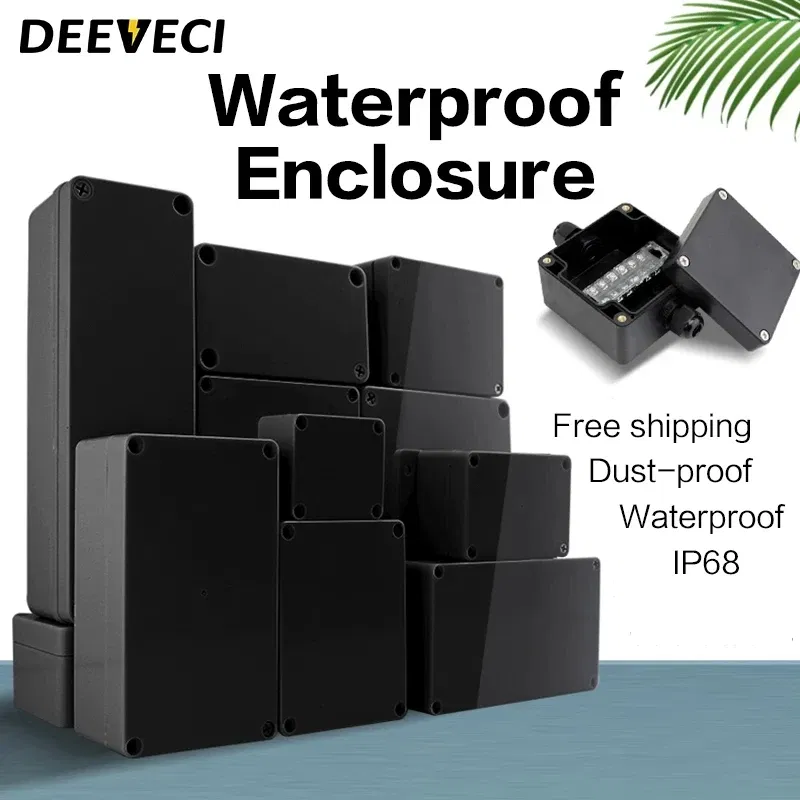 Color: Red - Black Outdoor Waterproof Enclosure Plastic Box Electronic Project Instrument Case Electrical Project Box Junction Box Housing