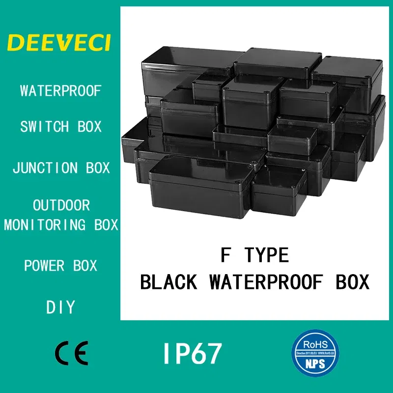 Color: Red - Black Outdoor Waterproof Enclosure Plastic Box Electronic Project Instrument Case Electrical Project Box Junction Box Housing