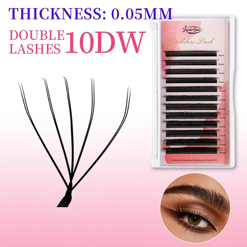 Color: Red, Curl: C, Thickness: 0.07mm, Length: 13mm, Ships From: CHINA - Goddess 3D/4D/5D/6D/7D/8D W Shape lashes 4D Premade Fan Lash Extensions 0.07 C/D Curl Natural Soft High Quality Idividual Lashes
