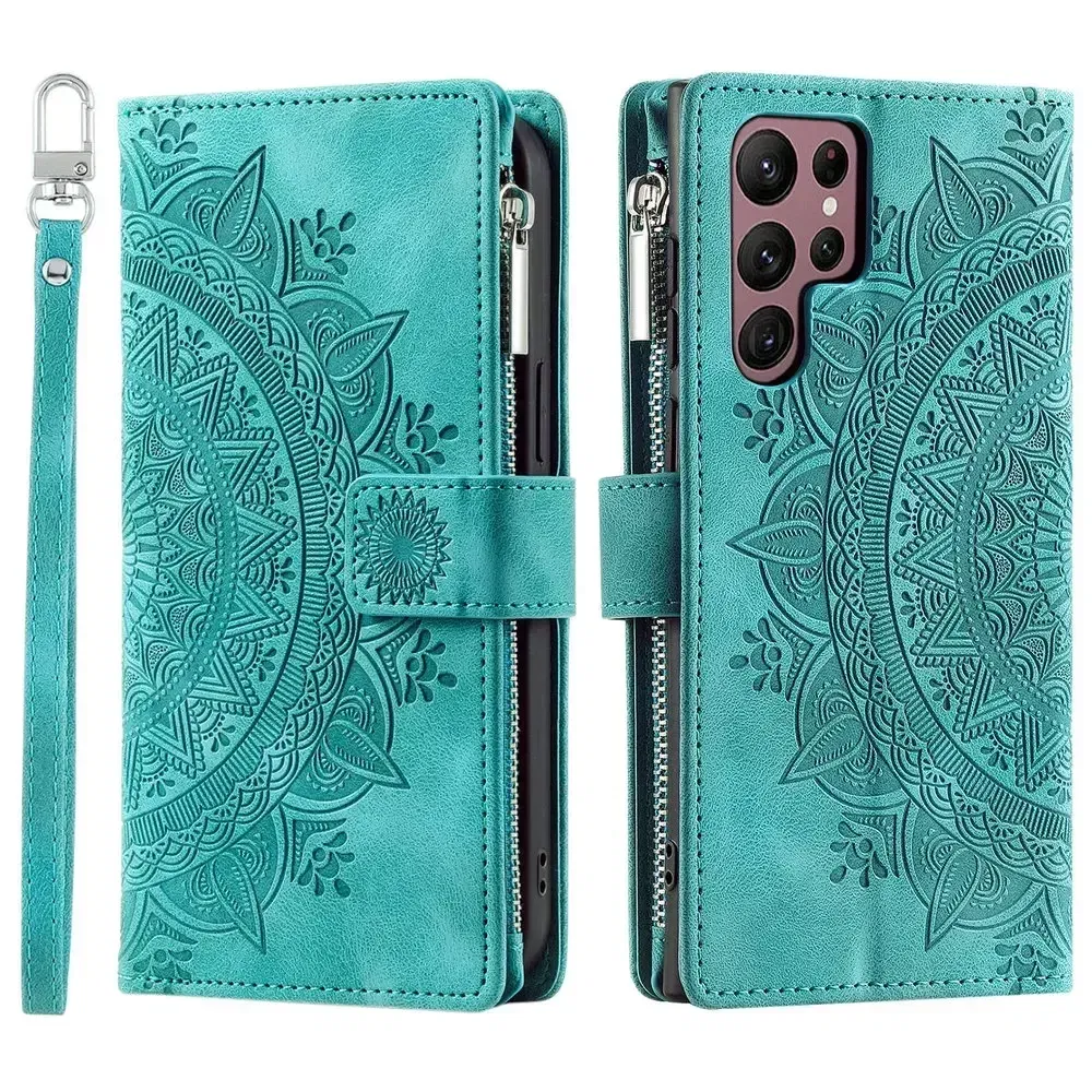 Color: PURPLE, Material: PVC - S24 Ultra S23 Plus S 22 CrossBody Strap Zipper Wallet Case for Samsung Galaxy S22 S23 FE S21 S20 23 24 Ultra Note 20 Book Cover