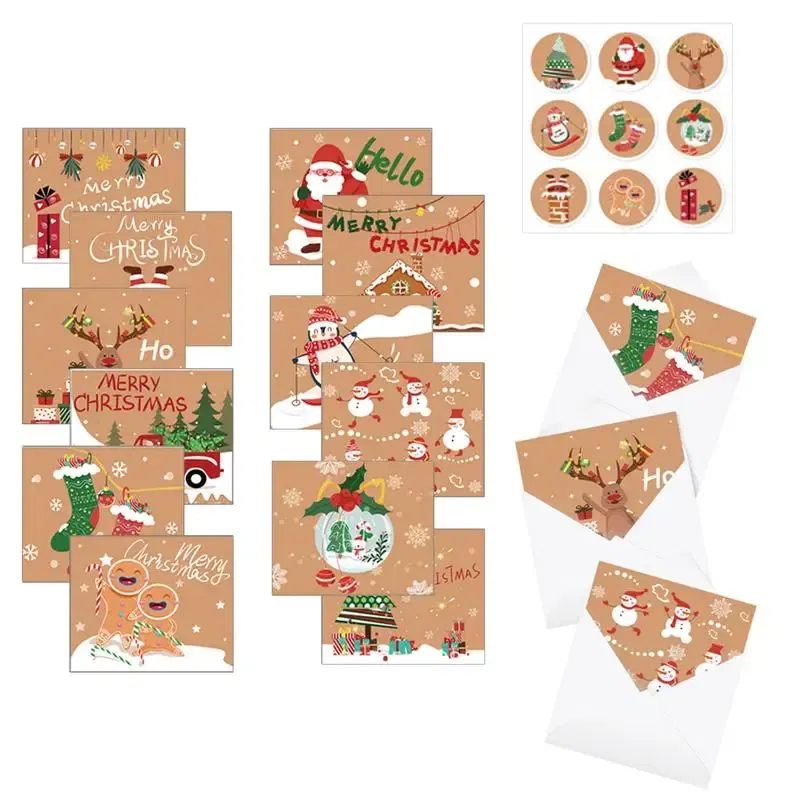 Color: Red, Ships From: CHINA - Christmas Greeting Cards Christmas Cards Greeting Card Card Gifts With White Envelopes & Stickers Christmas Paper Note Cards For
