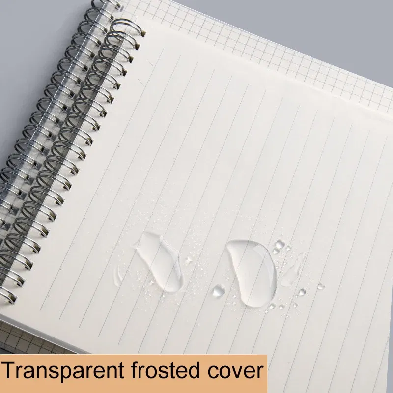 Color: WHITE, Size: A4 - A4 A5 B5 Spiral book coil Notebook To-Do Lined DOT Blank Grid Paper Journal Diary Sketchbook For School Supplies Stationery