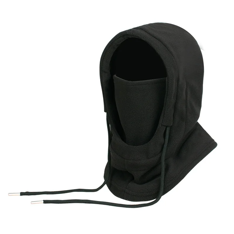 Color: black - Warm Fleece Balaclava for Men Women Winter Face Mask Neck Warmer Hooded Cap Windproof Thermal Head Cover Beanies Bandana