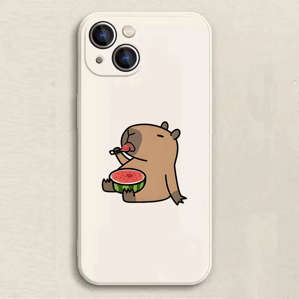 Color: Blue, Material: Vinyl - Cartoon Animal Capybara Phone Case For Samsung Galaxy S10 S20 S21 S22 S23 S24 FE Plus Ultra Note 20 Couple Paired Silicone Cover