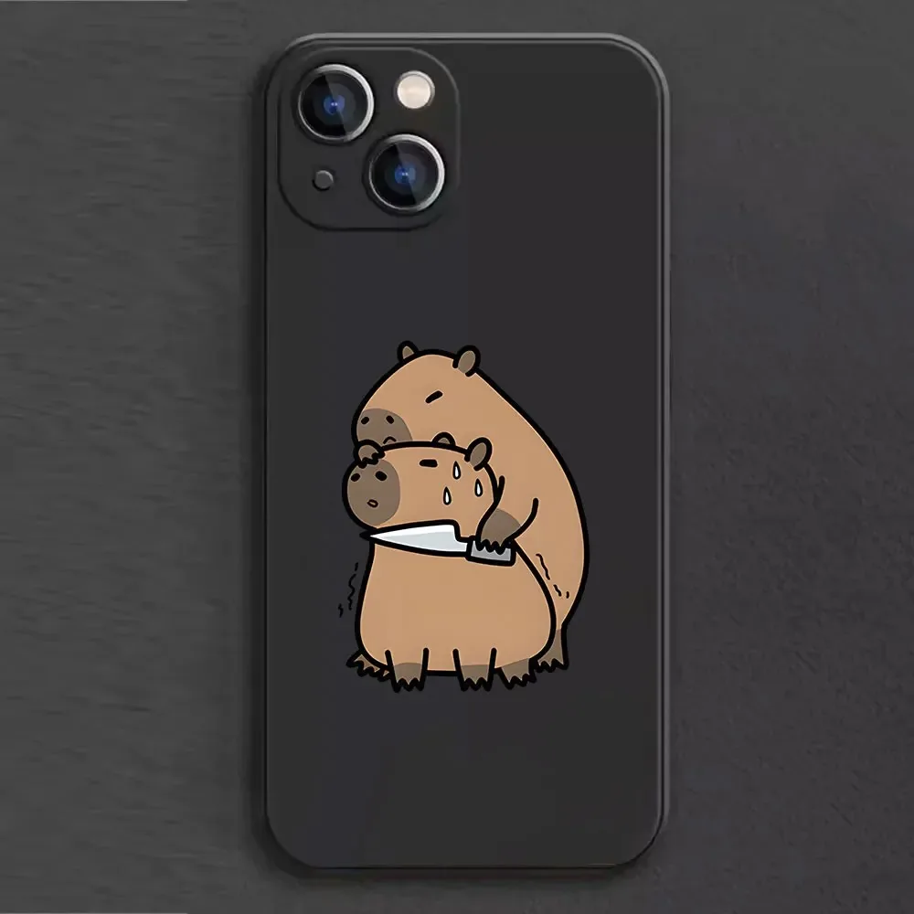 Color: Blue, Material: Vinyl - Cartoon Animal Capybara Phone Case For Samsung Galaxy S10 S20 S21 S22 S23 S24 FE Plus Ultra Note 20 Couple Paired Silicone Cover
