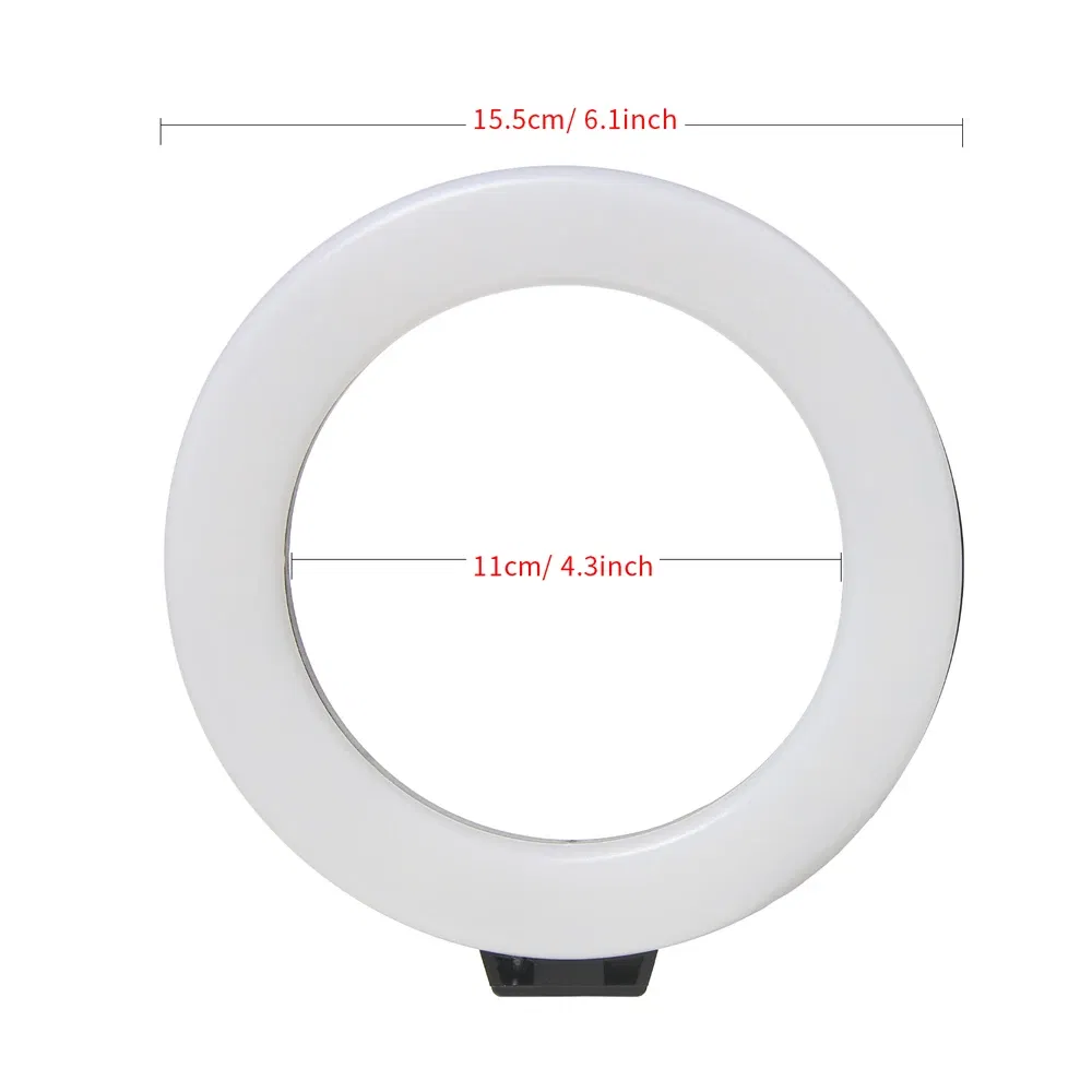 Color: WHITE, Ships From: CHINA - 6inch Mini LED Desktop Video Ring Light Selfie Lamp With Tripod Stand USB Plug Table Lamp For Make TikTok Youtube Makeup Video