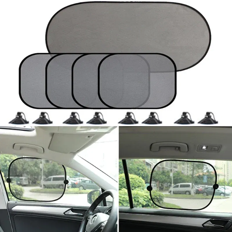 Color: Brown, Ships From: CHINA - Car Sun Shade UV Protection Folding Auto Rear Window Sunshade 100x50cm Universal Mesh Back Window Visor with Suction Cups