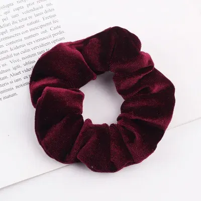 Color: SKY BLUE - New Fashion gold velvet Women Pure color wild Large intestine Elastic Hair Sports Dance Scrunchie Girls Hair Accessories