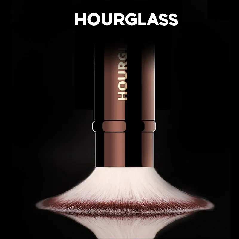 Handle Color: Silver - Hourglass Makeup Brushes Powder Foundation Concealer Blusher Bronzer Eye Shadow Eyebrow Eyeliner Sculpting Brush