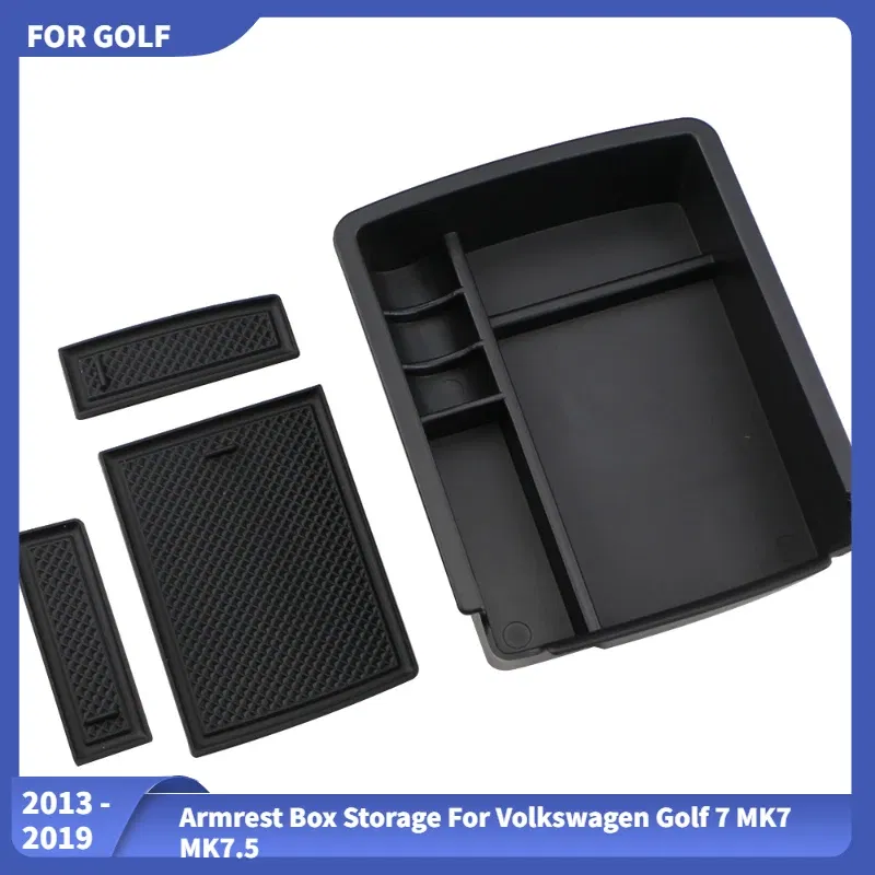 Armrest Box Storage for Volkswagen Vw Golf 7 MK7 MK7.5 2013-2018 2019 Sportsvan 2017 2018 Center Console Armrest Storage Box