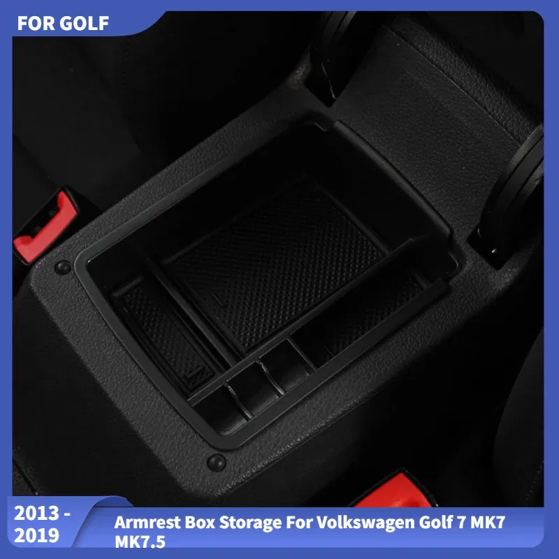 Armrest Box Storage for Volkswagen Vw Golf 7 MK7 MK7.5 2013-2018 2019 Sportsvan 2017 2018 Center Console Armrest Storage Box