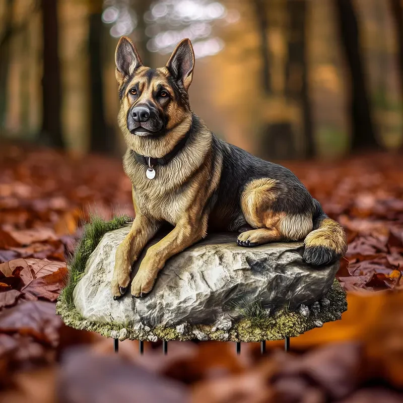 German Shepherd Garden Stake Acrylic Suncatcher