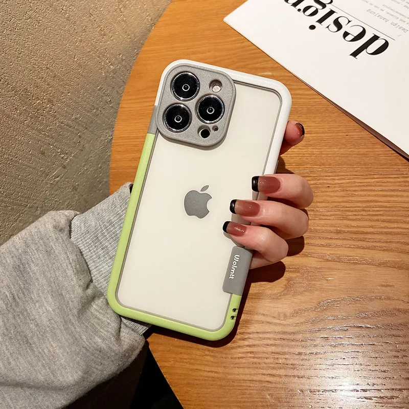 Color: Brown, Ships From: CHINA, Material: Carbon Fiber - Better Heat Dissipation Dual Color Bumper Border Soft Phone Case For iPhone 17 16 15 14 13 12 11 Pro Max 7 8 Plus XS XR