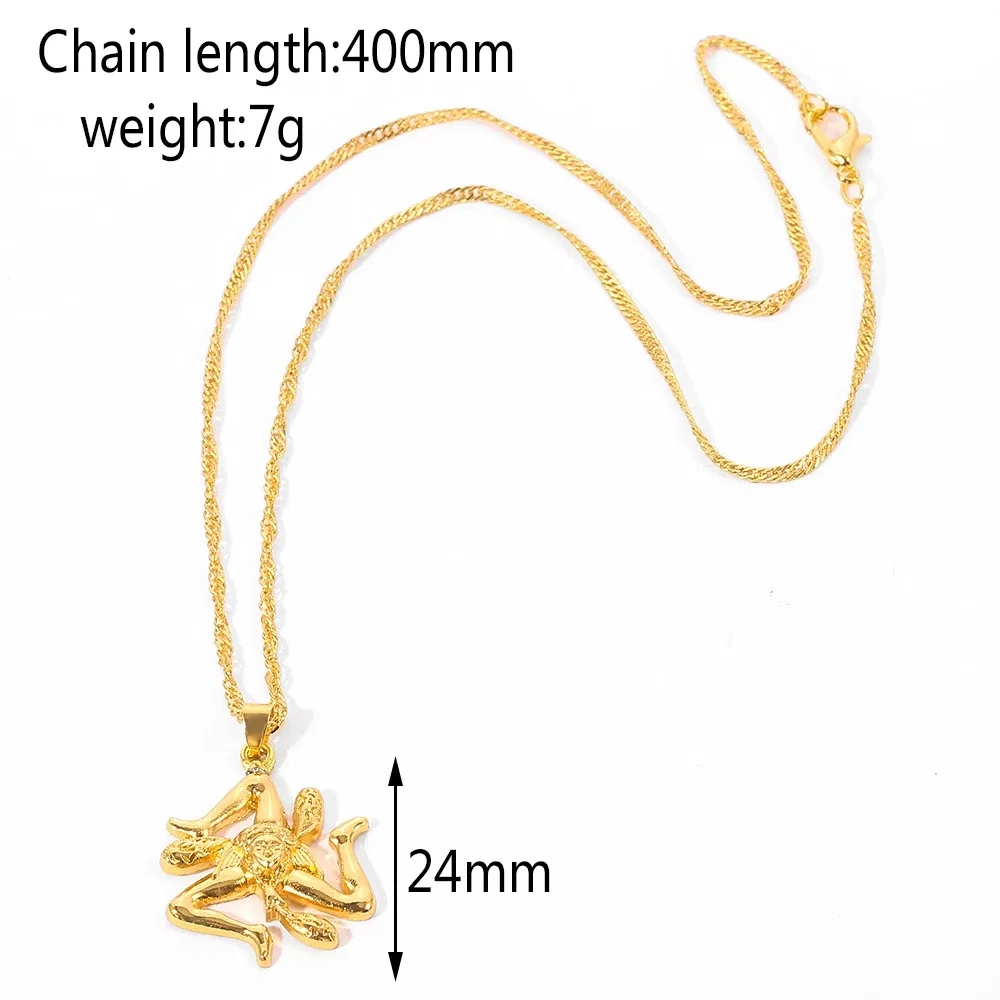 Italy Sicily Map Pendant Necklaces Italian Sicilia Charm Women Collar Gold Color Necklace Fashion Jewelry Chic Accessories