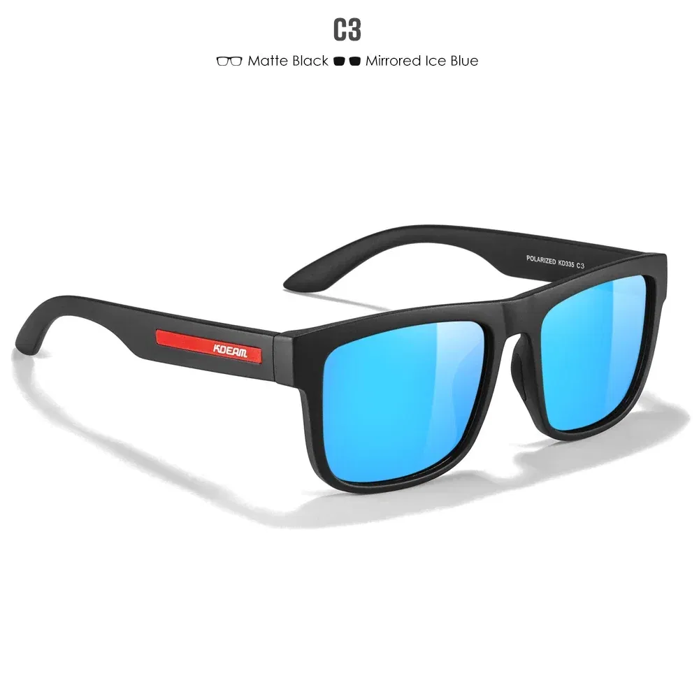 Lenses Color: Blue, Frame Color: WHITE - 2024 KDEAM New Polarized Sunglasses For Men Women UV400 Protection Lens Driving Fishing Eyewear
