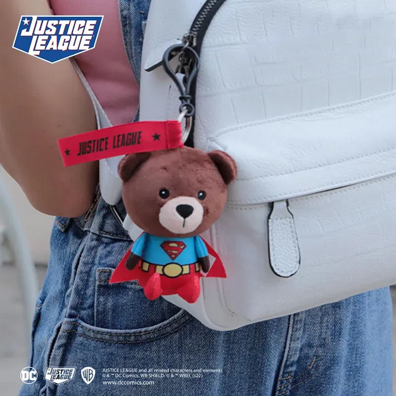 Color: DeepPink - Genuine Justice League Batman Wonder Women Plush Co-branded Teddy Bear Doll Toy Cute Anime Movie Peluche Doll Birthday Gift