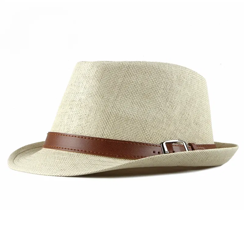 Color: green - Summer Straw Hat Male Korean Fashion Hat Female Sun Visor British Retro Gentleman Jazz Hat