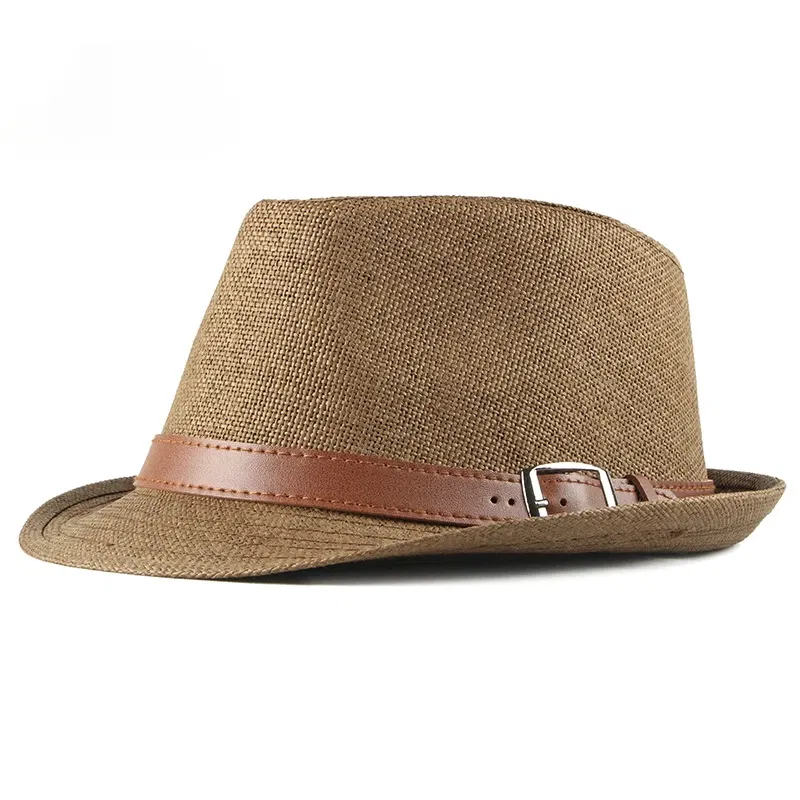 Color: green - Summer Straw Hat Male Korean Fashion Hat Female Sun Visor British Retro Gentleman Jazz Hat