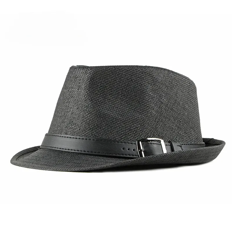 Color: green - Summer Straw Hat Male Korean Fashion Hat Female Sun Visor British Retro Gentleman Jazz Hat