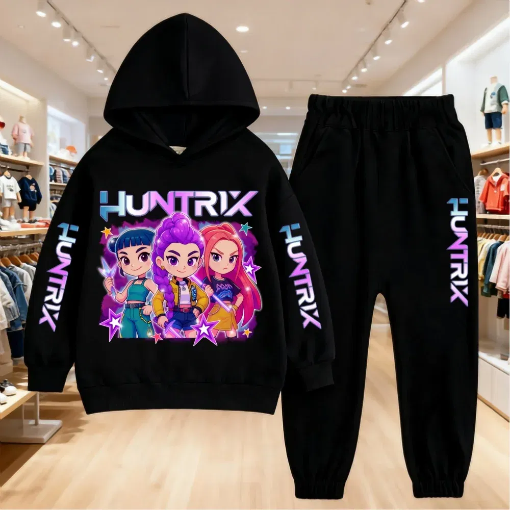 Color: Gold, Kid Size: 10 - 2025 KPop Demon Hunters Kids Hoodie Set Boys Teen Girls Hoody Sweatshirts With Pants Tracksuit Children's Autumn Clothing 2pcs