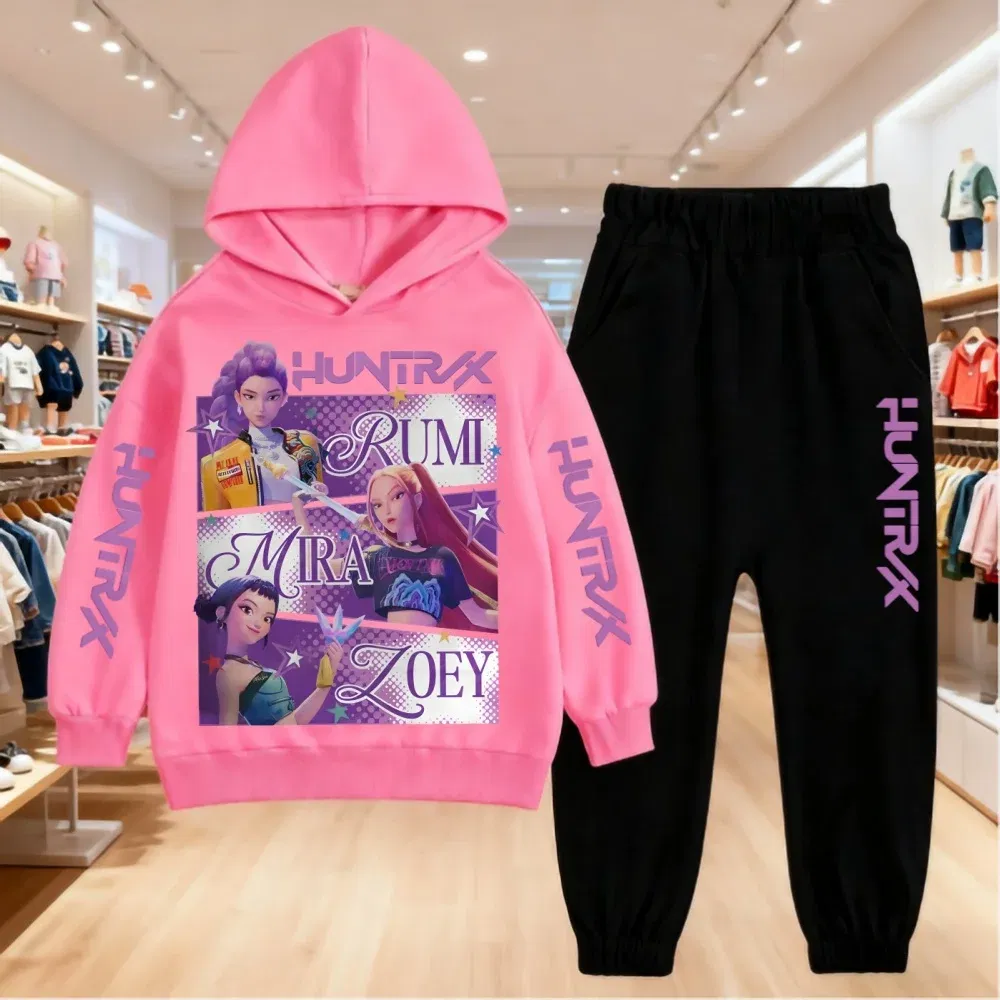 Color: Gold, Kid Size: 10 - 2025 KPop Demon Hunters Kids Hoodie Set Boys Teen Girls Hoody Sweatshirts With Pants Tracksuit Children's Autumn Clothing 2pcs