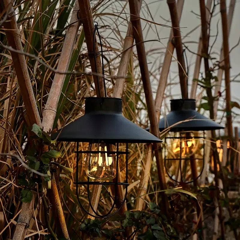 1pc Vintage Solar LED Hanging Lantern