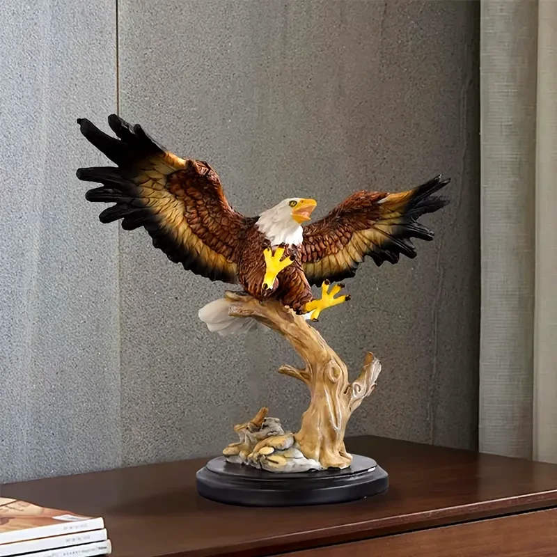 1pc Elegant Resin Decorative Eagle Figurine
