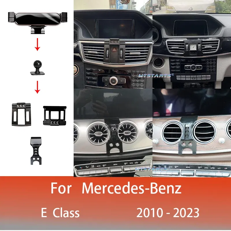 Color Name: black - Car Phone Holder Mobile Mount Stand For Mercedes Benz W212 W213 E Class 2010-2022 Adjustable GPS Special Navigation Bracket