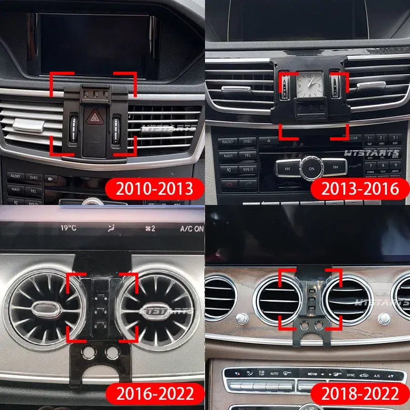 Color Name: black - Car Phone Holder Mobile Mount Stand For Mercedes Benz W212 W213 E Class 2010-2022 Adjustable GPS Special Navigation Bracket