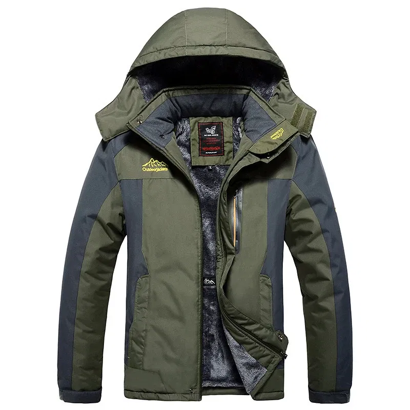 Color: camel, Size: XS - TELLHIGH 2024 Winter Parka Men Jacket Mens Plus Velvet Men Hooded Windbreaker Coats Men Casual Warm Jackets Coat Detachable Hat