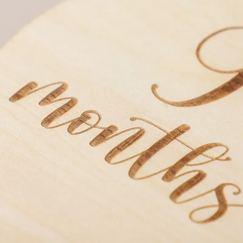 Color: Brown, Ships From: CHINA - Baby Balloon Milestone Number Monthly Memorial Month Card Newborn Baby Wooden Engraved Age Photography Accessories Birthing Gift