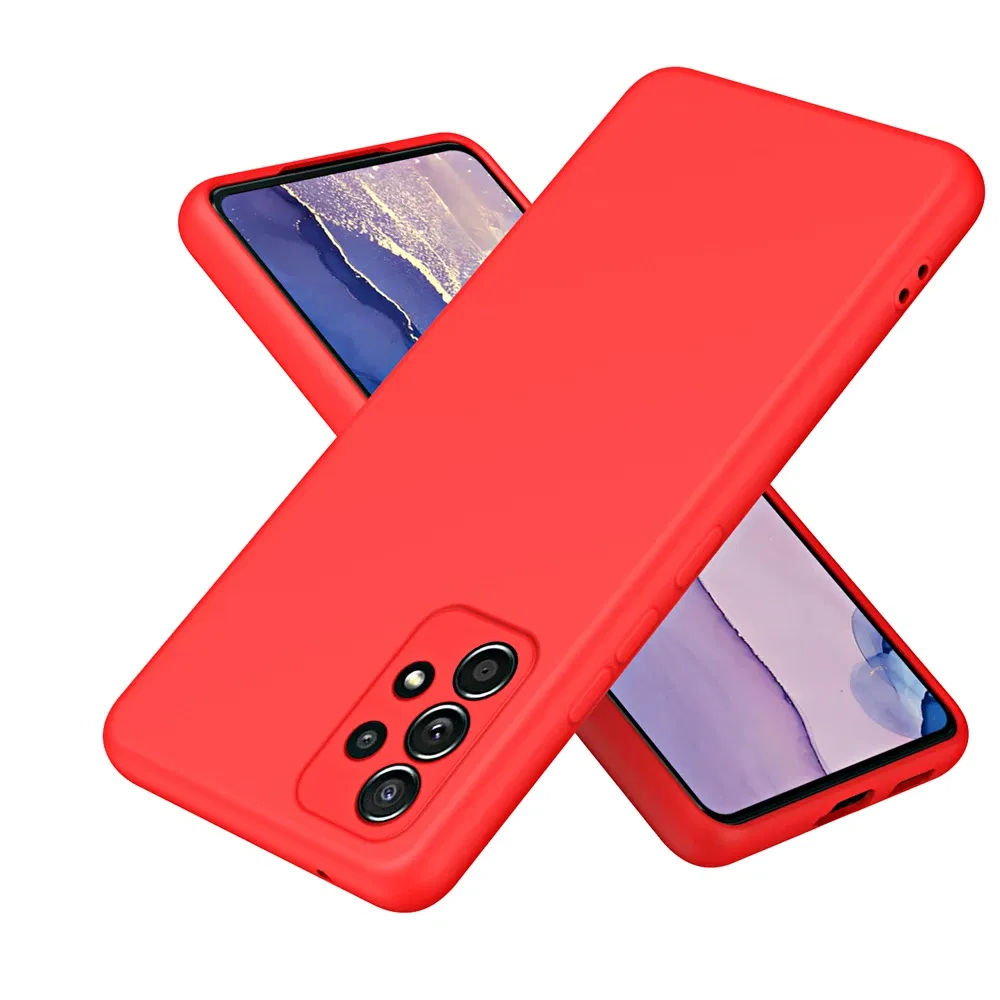 Color: Red, Material: Acrylic - Solid Silicone Protect Case For Samsung Galaxy A13 A23 A33 A53 A73 A12 A22 A32 A52 A52S A72 A04 A04S A14 A24 4G A34 A54 Cover