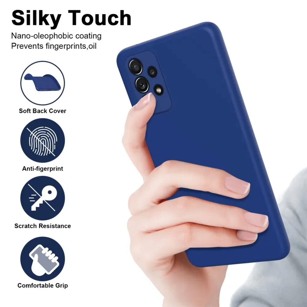 Color: Red, Material: Acrylic - Solid Silicone Protect Case For Samsung Galaxy A13 A23 A33 A53 A73 A12 A22 A32 A52 A52S A72 A04 A04S A14 A24 4G A34 A54 Cover