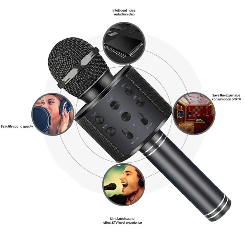 Color: Beige, Ships From: CHINA - Cute Kids Microphone Wireless Bluetooth Karaoke Microphone for Adults, Toys for Boys Girls Gift for Birthday Party