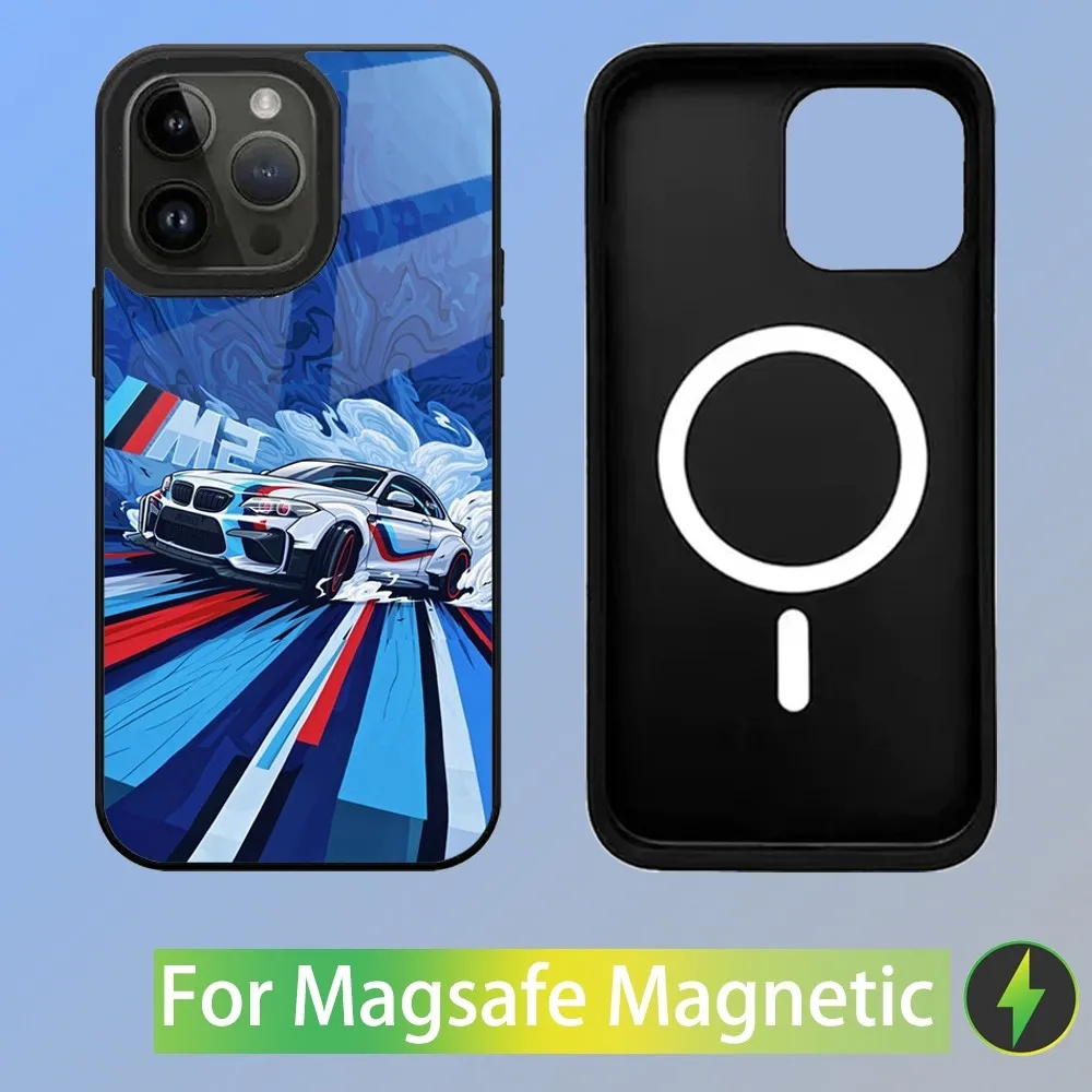 Color: Brown, Material: PC + TPU - Cool Sport Car B-BMW Phone Case For iPhone 16,15,14,13,12,11,Plus,Pro,Max Mini Magsafe Magnetic Wireless Charging