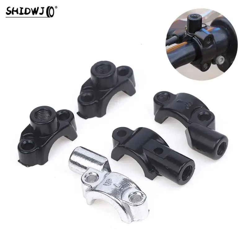 Color: Lavender - New 22mm Handlebar 10mm ThreadMotorcycle Master Cylinder Brake Lever Mirror Mount Clamp Rear View Mirror Holder Adapter