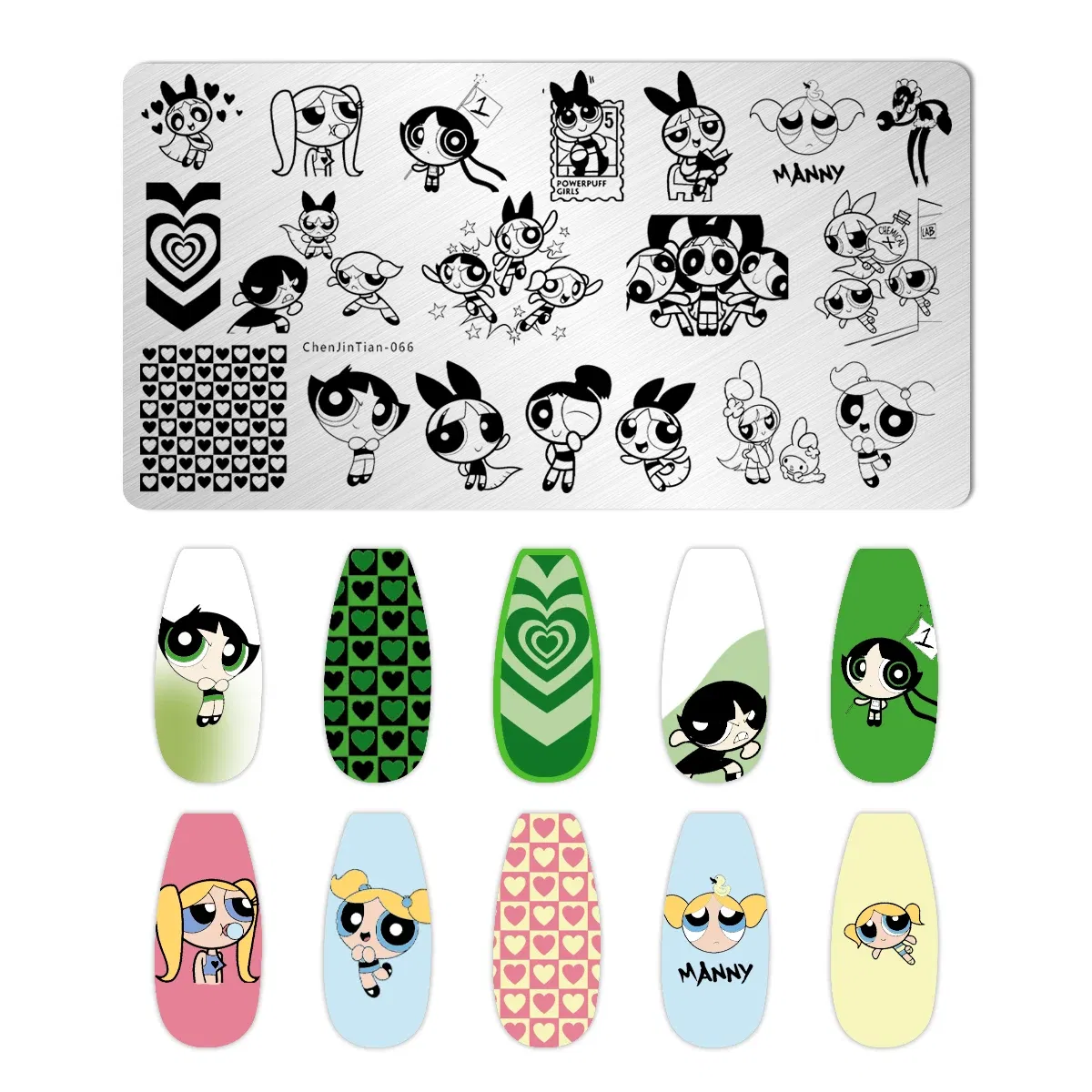 Color: Green, Ships From: CHINA - 1PC Cute Animal Nail Stamping Plates Cartoon Character polish Nail Stamp Nail Art Template Image Plate Art stencils For Stamping