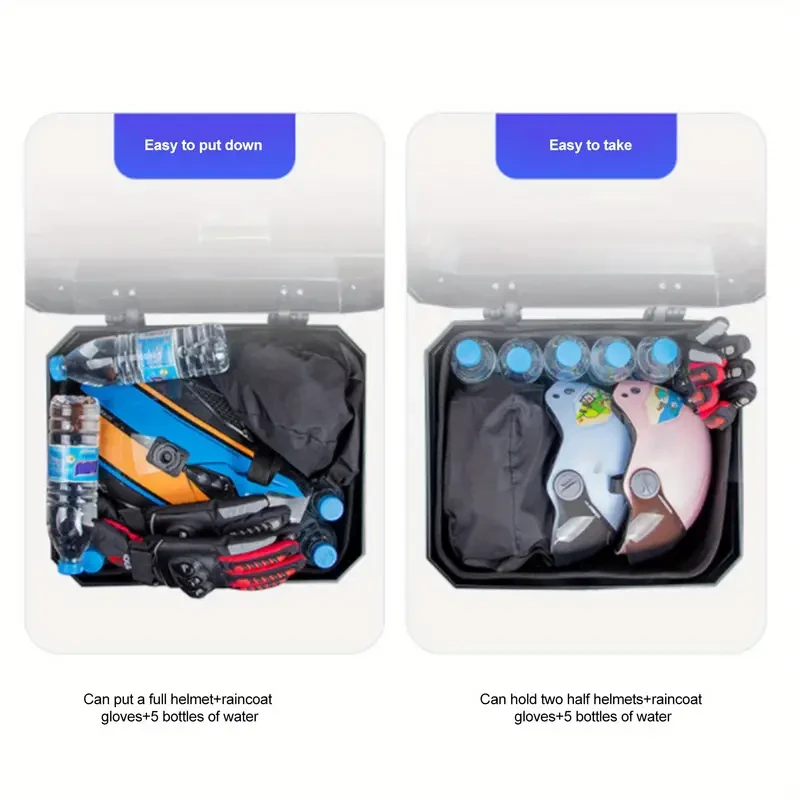 LIXADA 45L Motorcycle Rear Trunk  Waterproof Helmet & Luggage Storage Box