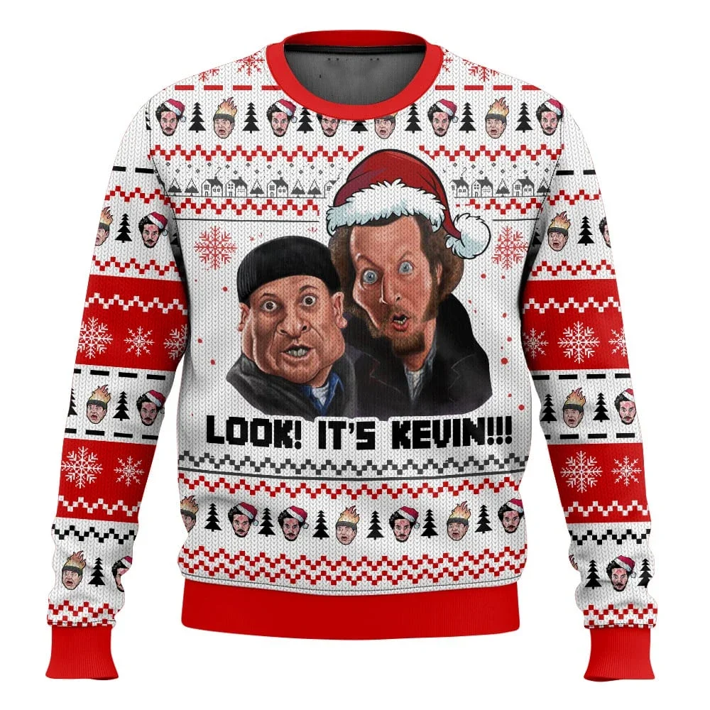 Color: WHITE, Size: M, Ships From: CHINA - Merry Christmas alone at home Ugly Christmas sweater cartoon animation Men's pullover 2026 fashionable couple shirts Sweatshirt