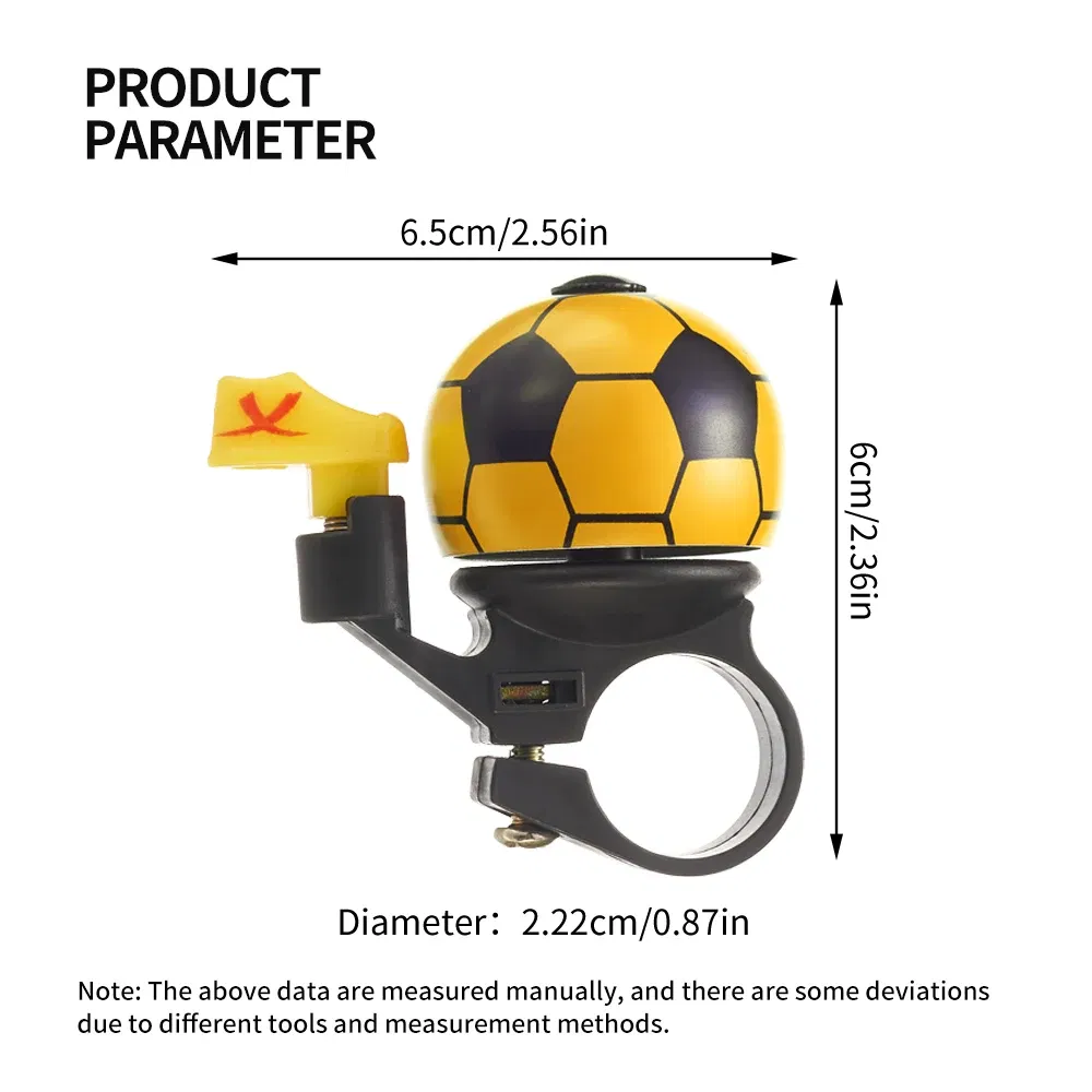 Color: PURPLE - VXM Bicycle Bell Loud Mini Cartoon Football Road Cycling MTB Bike Aluminum Bell Ring Safety Football Bell Ring Horn Handlebar