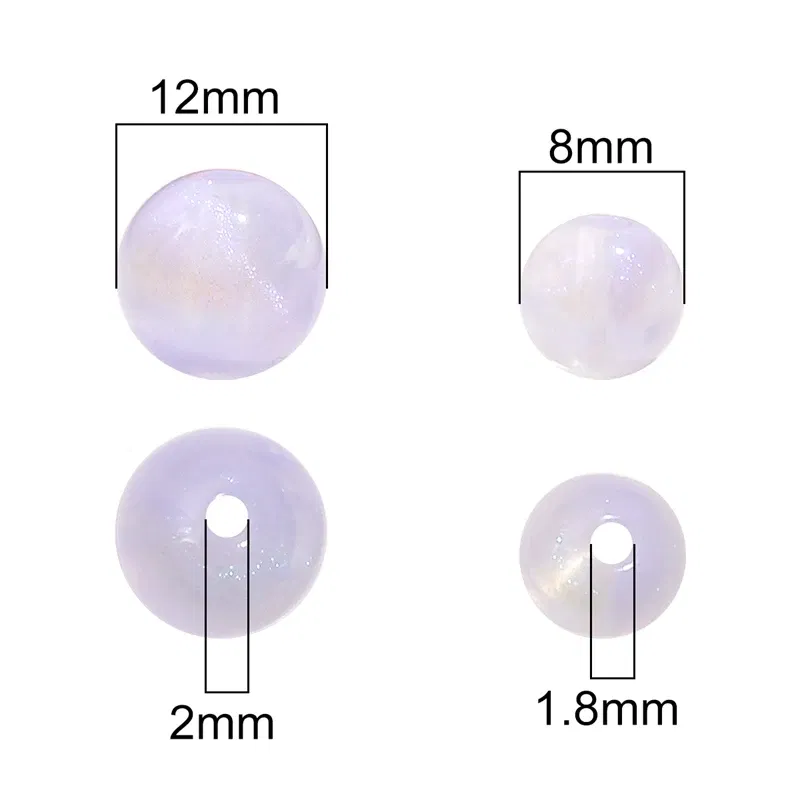 Color: Red, Ships From: CN - 20/50pcs 8/12mm Acrylic Round Pearl Luster Beads for Earring Necklace Keychain DIY Jewelry Making